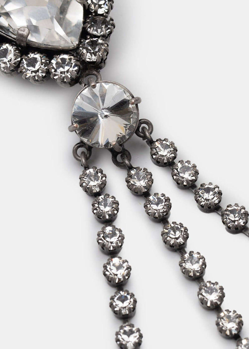 Alessandra Rich Crystal Cascade Clip-On Earrings - NOBLEMARS