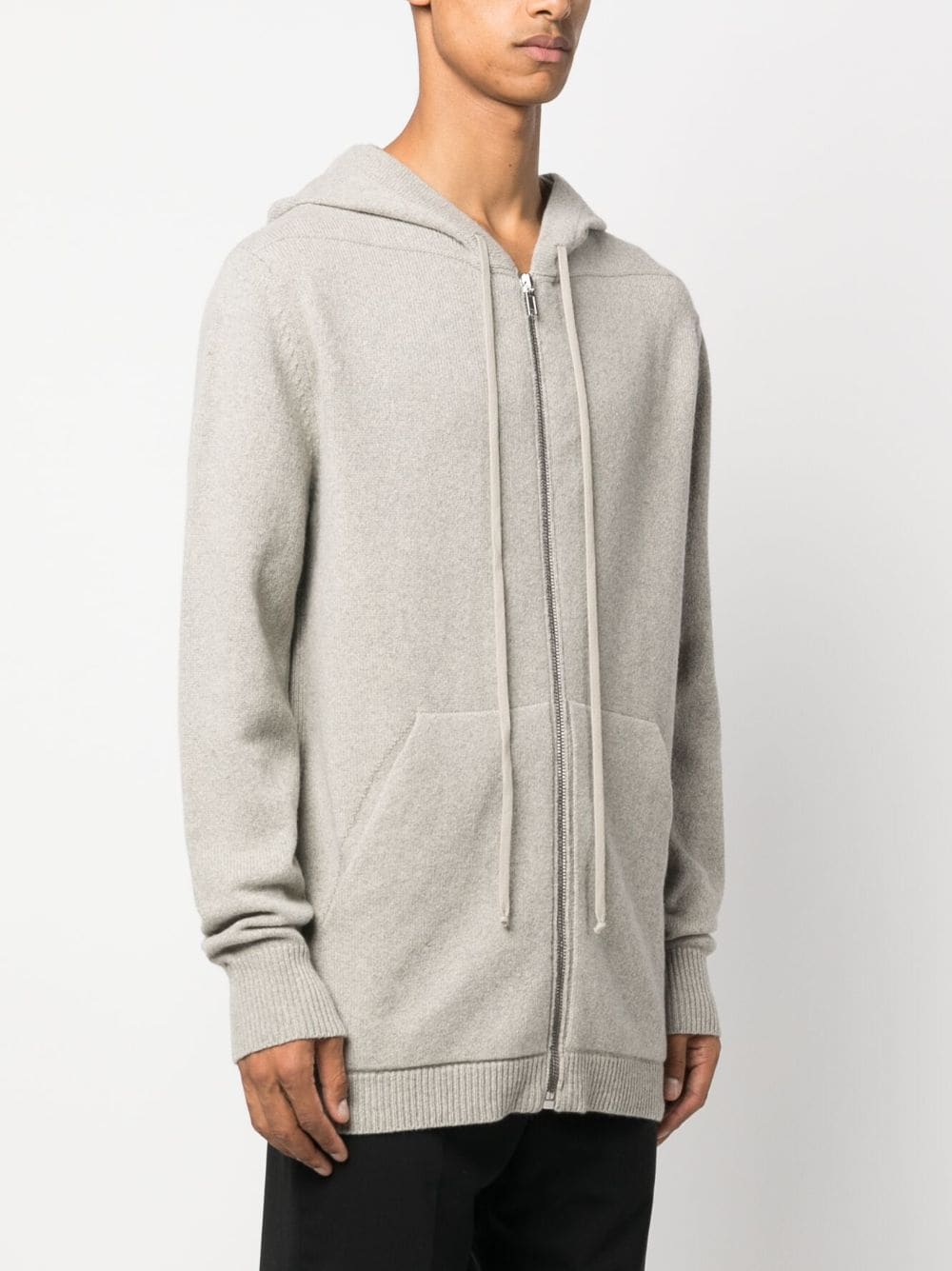 Rick Owens Men Recycled Cashmere Zipped Hoodie - NOBLEMARS