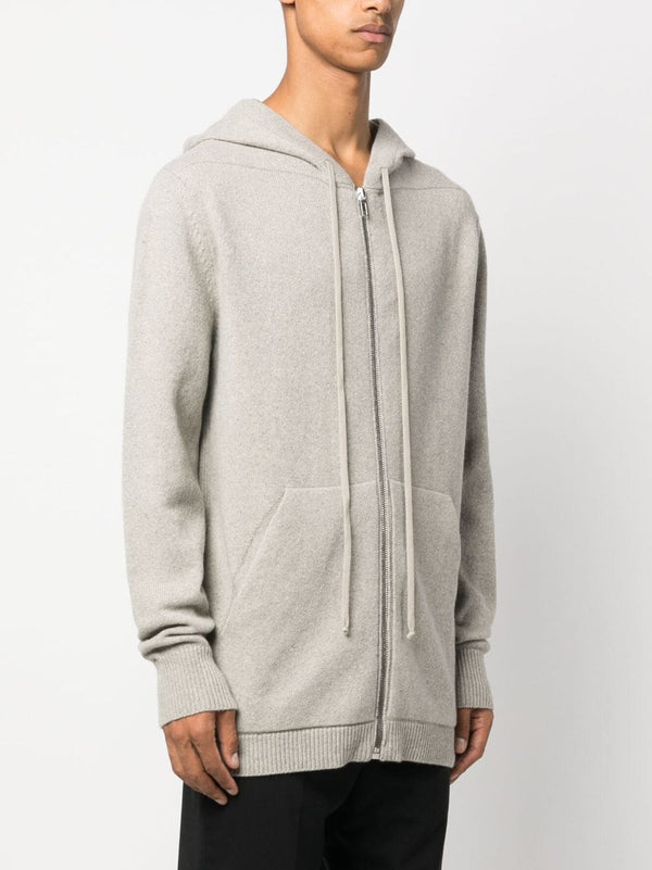 Rick Owens Men Recycled Cashmere Zipped Hoodie