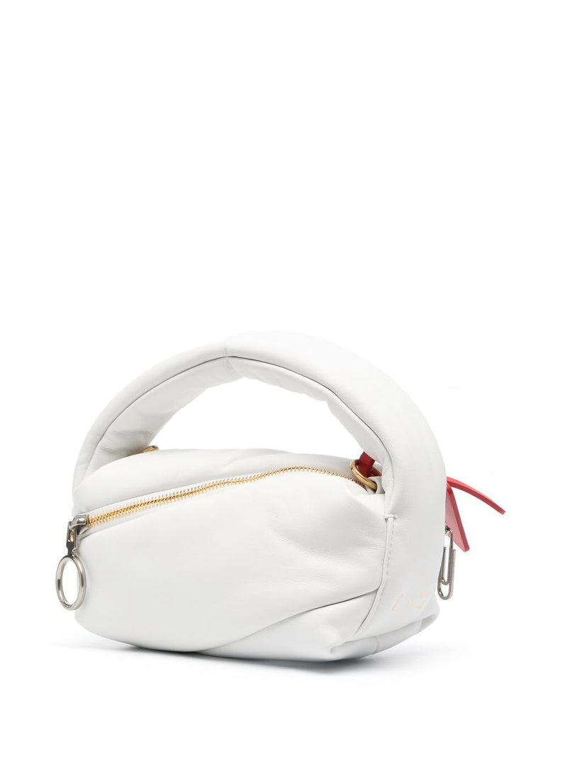 Off-white Pump Pouch 19 Leather Top Handle Bag In White