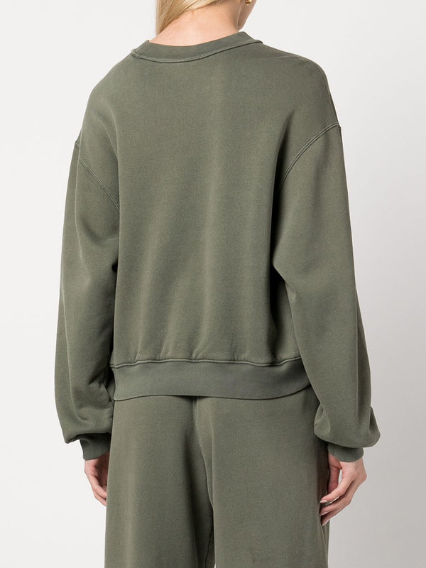 T BY ALEXANDER WANG STRUCTURED TERRY CREWNECK SWEATSHIRT W/PUFF PAINT - NOBLEMARS