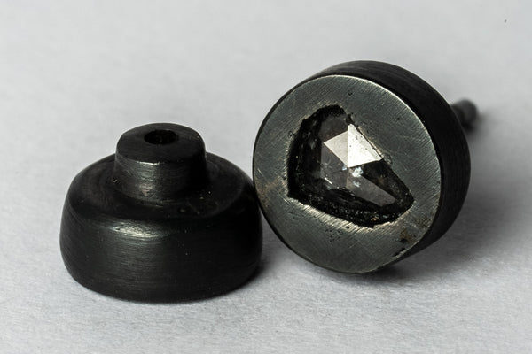 Parts Of Four Stud Earring (0.2 Ct, Tiny Faceted Diamond Slab, Ka+Fcdia)