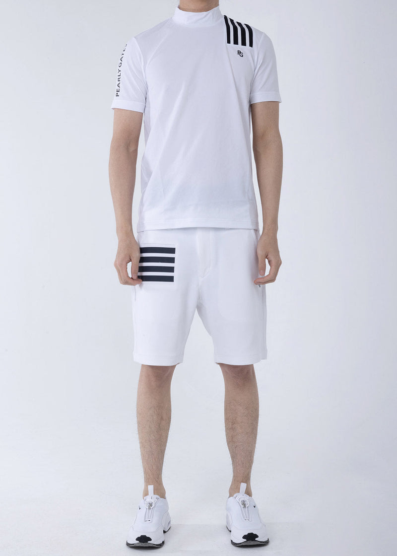 PEARLY GATES White Stretch Waffle Short Sleeve High Neck Polo Shirt - NOBLEMARS