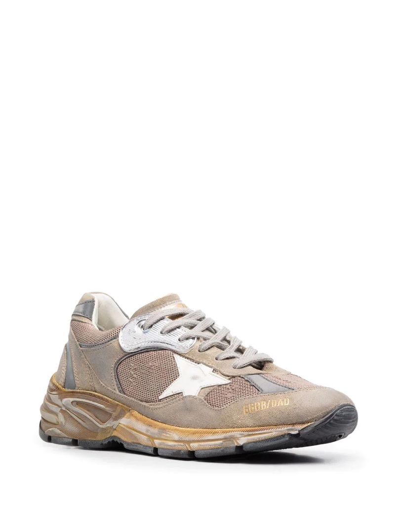 GOLDEN GOOSE WOMEN RUNNING DADD NET AND SUEDE UPPER LEATHER STAR SNEAKERS - NOBLEMARS