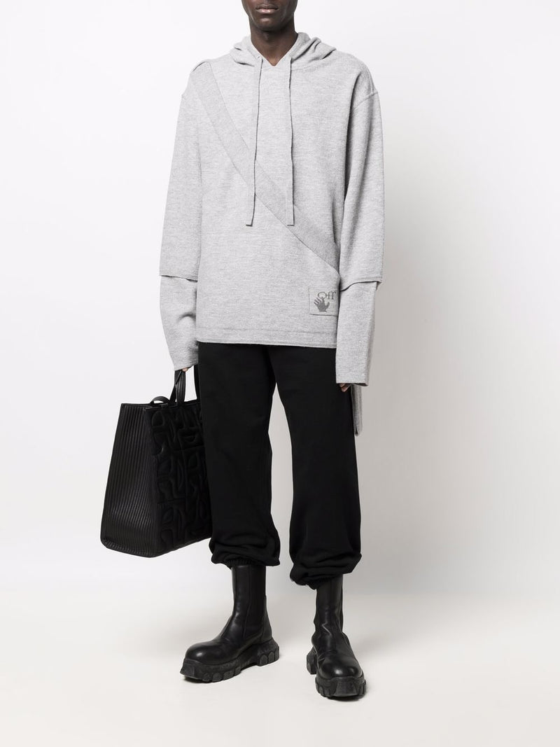 OFF-WHITE MEN EASYBREEZY BAND KNIT HOODIE - NOBLEMARS