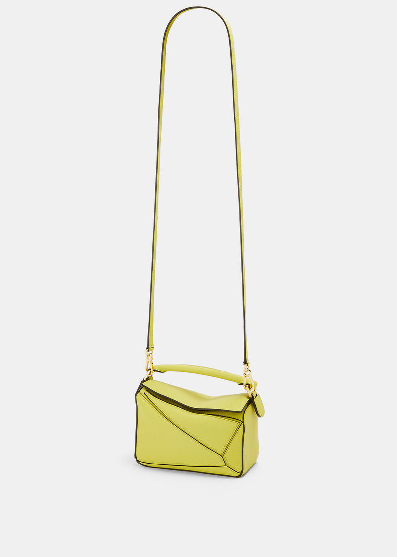 Loewe Lime Yellow Mini Puzzle Bag - NOBLEMARS