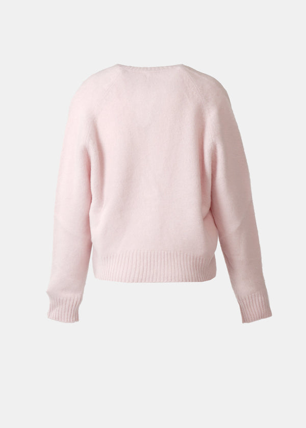 Avant Toi Pink Carded V Neck Cardigan In Cashmere - NOBLEMARS
