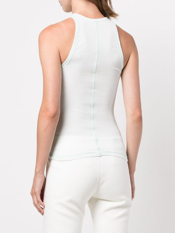 DION LEE WOMEN SHEER GATHER FRONT TANK