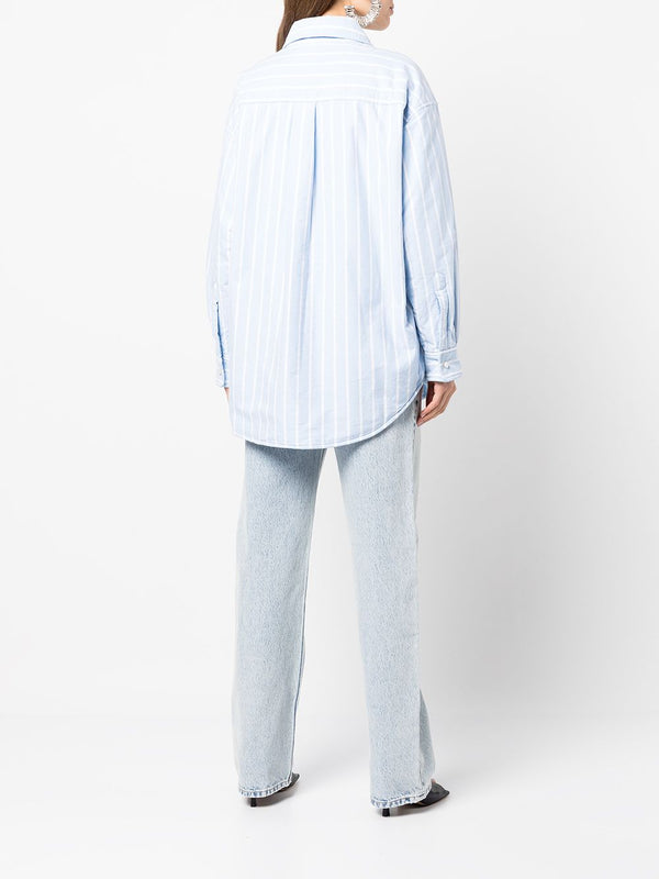 T BY ALEXANDER WANG WOMEN PADDED STRIPPED COTTON SHIRT JACKET - NOBLEMARS