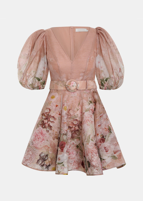 Zimmermann Blush Floral Dancer Mini Dress