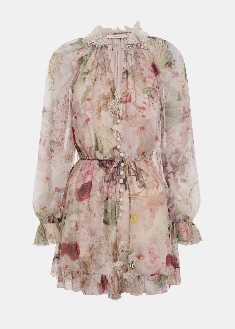 Zimmermann Alabaster Floral Dancer Flutter Playsuit - NOBLEMARS