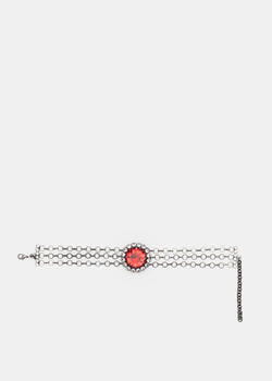 Alessandra Rich Round Crystal Chain Choker - NOBLEMARS
