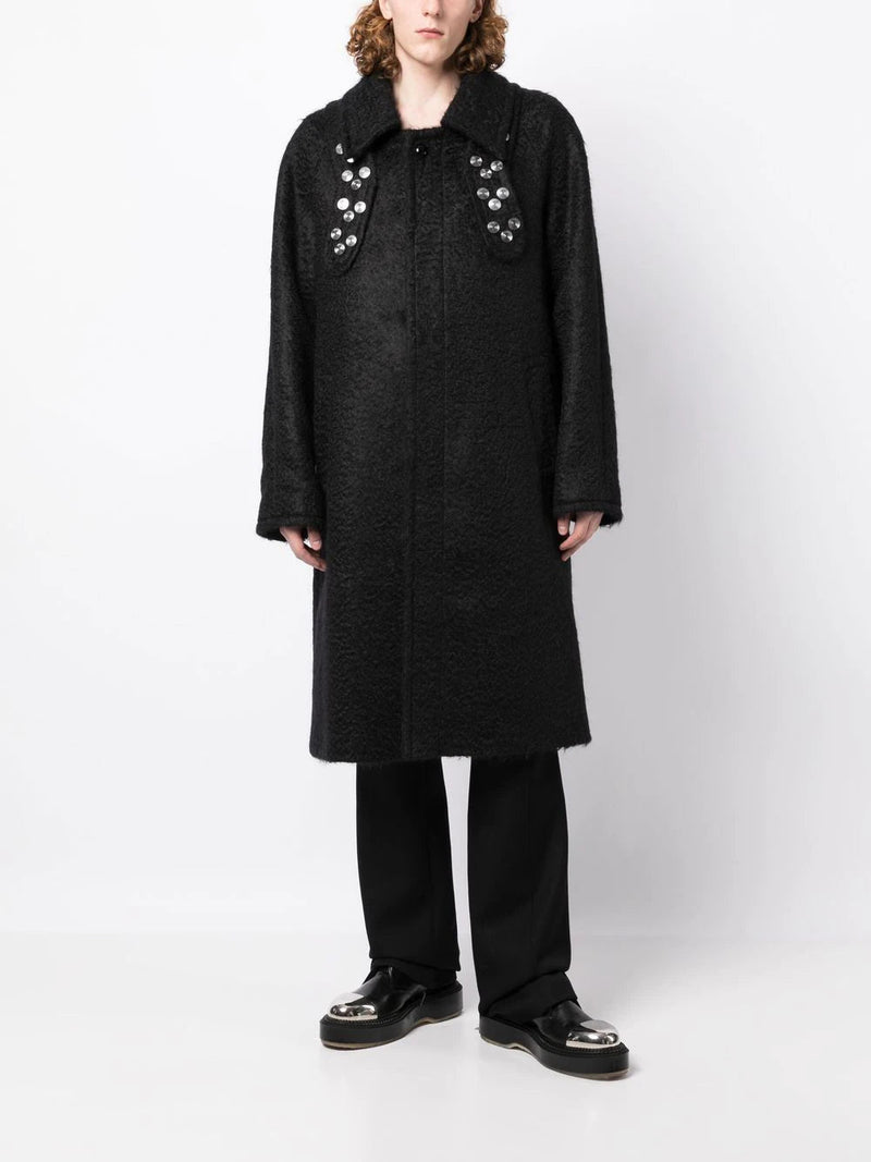 NAMACHEKO UNISEX COIN SNAP BUTTON EMBROIDERY BAYDER WOOL COAT