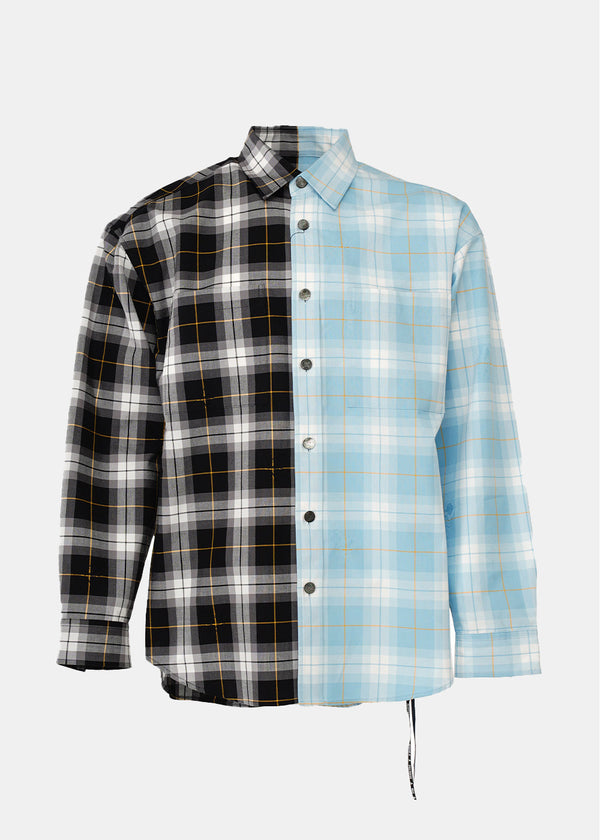 mastermind WORLD Vertical Split Plaid Shirt - NOBLEMARS