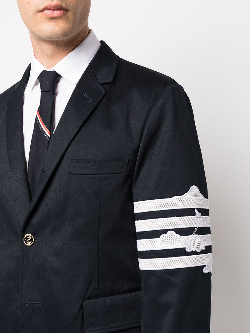 THOM BROWNE MEN SKY MOTIF UNCONSTRUCTED SPORT COAT IN BRODERIE ANGLAISE - NOBLEMARS
