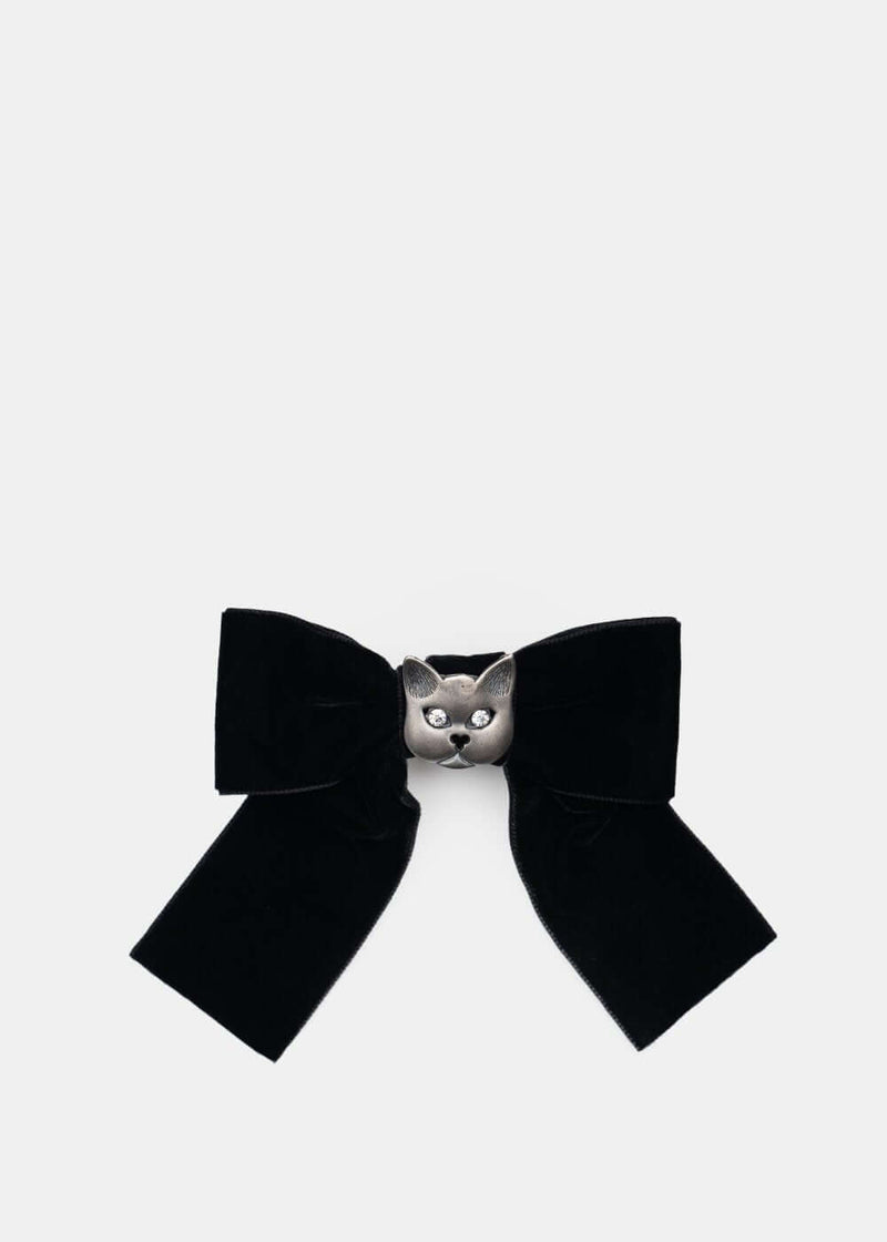 Alessandra Rich Velvet Bow Cat Hair Clip NOBLEMARS