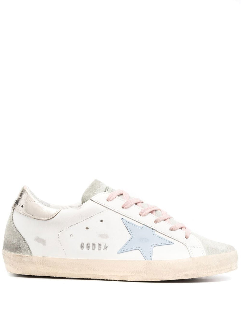 GOLDEN GOOSE WOMEN SUPER-STAR LEATHER UPPER AND STAR SUEDE TOE AND