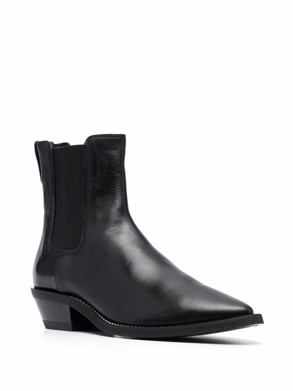 TOD'S WOMEN GOMMA RUBBER SOLE HALF LEATHER BOOTS - NOBLEMARS