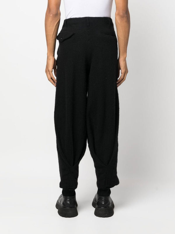 COMME DES GARCONS HOMME PLUS MEN HIGH WAISTED TAPERED LEG WOOL PANTS