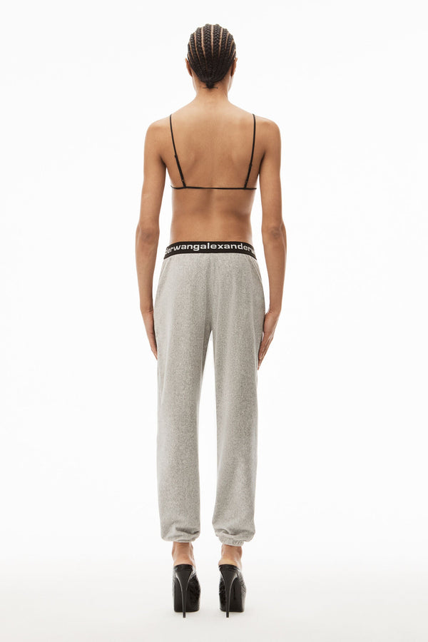 T BY ALEXANDER WANG WOMEN STRETCHY CORDUROY PANT WITH LOGO ELASTIC BAND