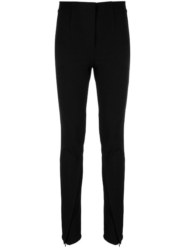 RECTO WOMEN STRETCHED TWILL ZIPPER DETAIL LEGGINGS PANTS - NOBLEMARS