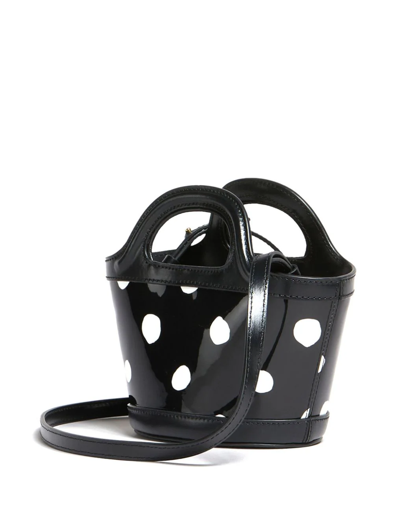 Women's Patent Leather Tropicalia Bucket Bag With Polka-dot Pattern by  Marni