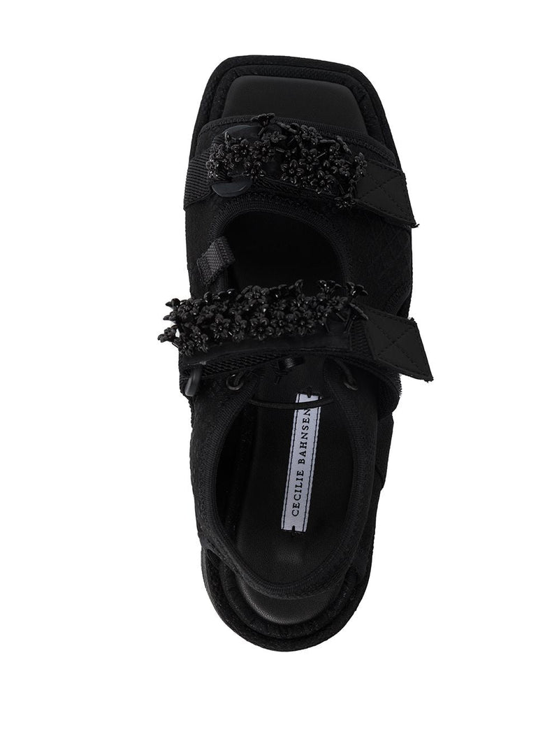CECILIE BAHNSEN WOMEN MAY TOUCH-STRAP SANDALS BLACK