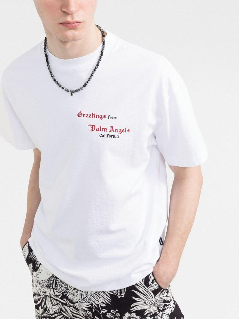 PALM ANGELS T-SHIRT CLASSIC LOGO OVER TEE White Man