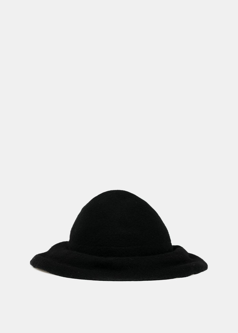 Comme des Garçons Comme des Garçons Black Scha Draped Wool Felt Hat - NOBLEMARS