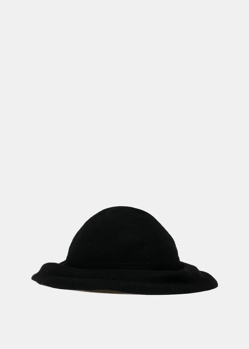 Comme des Garçons Comme des Garçons Black Scha Draped Wool Felt Hat - NOBLEMARS