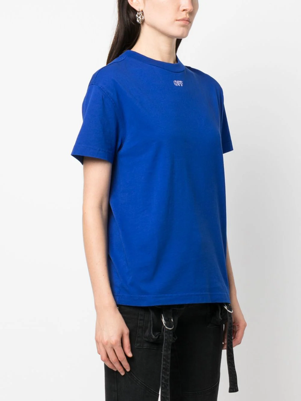 OFF-WHITE WOMEN EMBROIDERY STITCH ARROW CASUAL TEE - NOBLEMARS