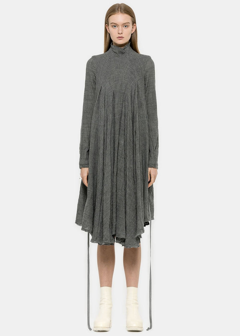 Marc Le Bihan Grey Oversize Pleated Dress - NOBLEMARS