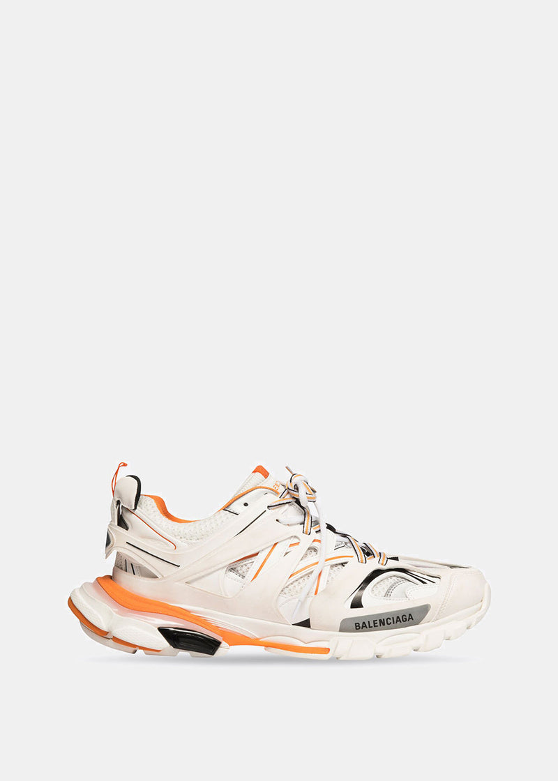 Balenciaga White & Orange Track Sneakers - NOBLEMARS