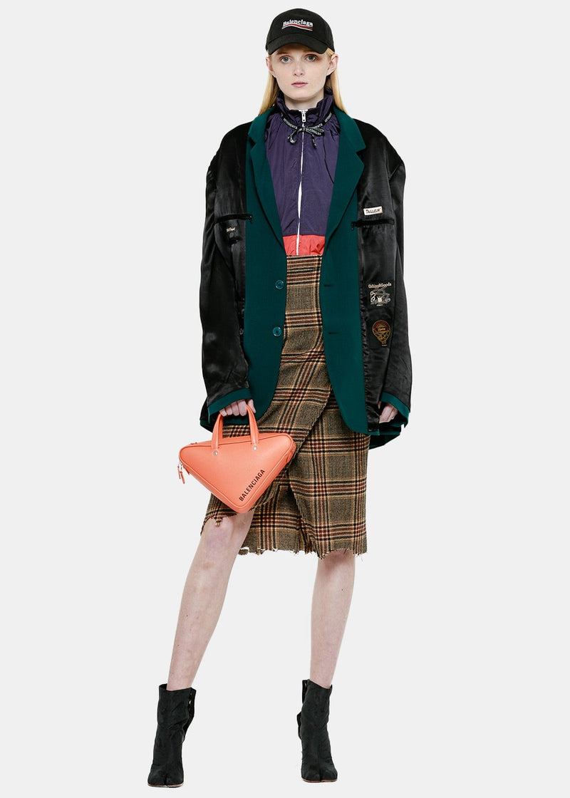 VETEMENTS Brown Check Wrapped Pencil Skirt - NOBLEMARS