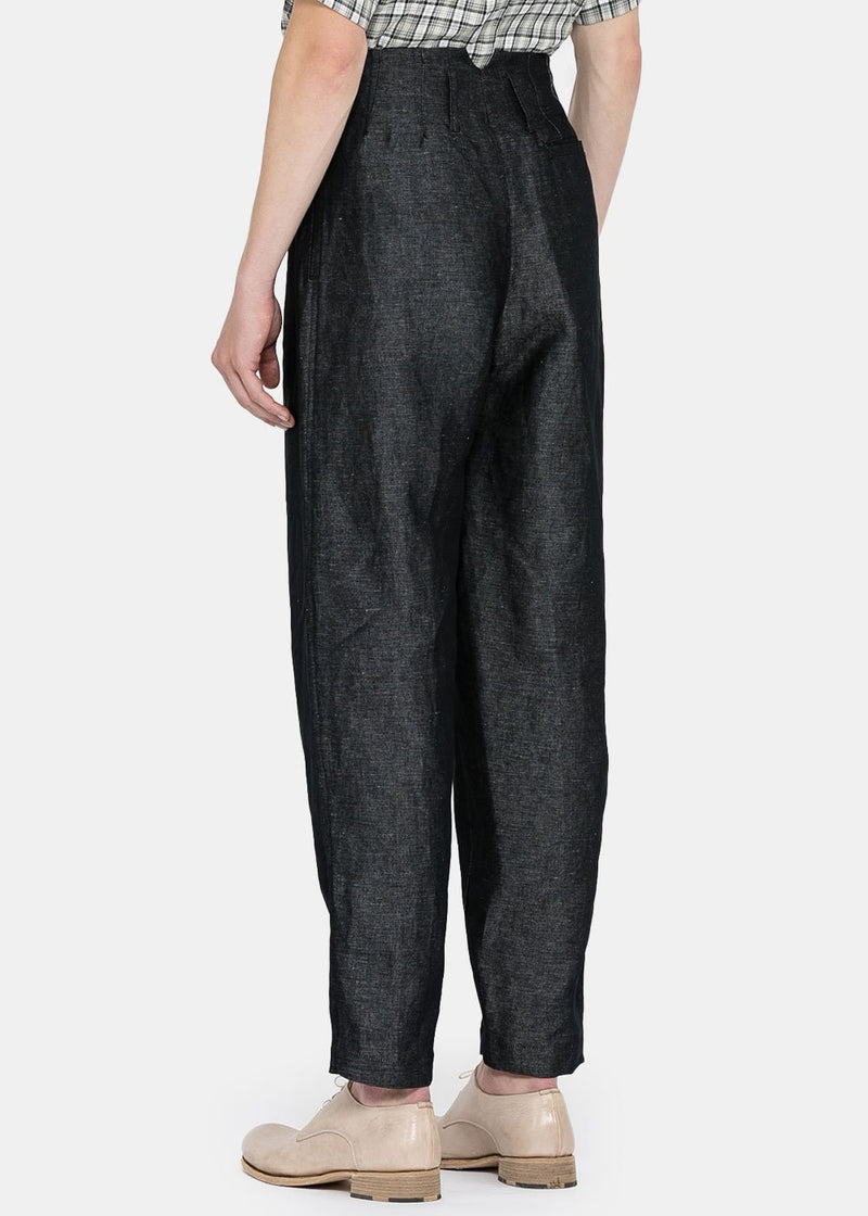 Nicholas Daley Black Two-Pleat Trousers - NOBLEMARS