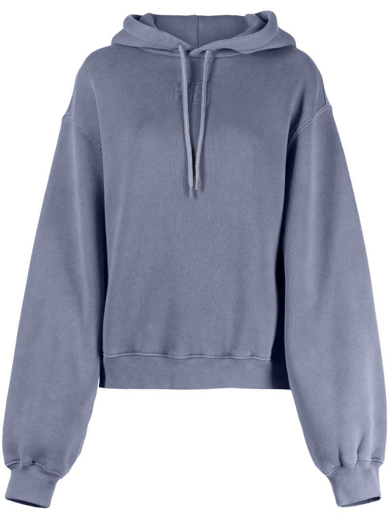 T BY ALEXANDER WANG WOMEN Essential Terry Hoodie With Puff Paint Logo - NOBLEMARS