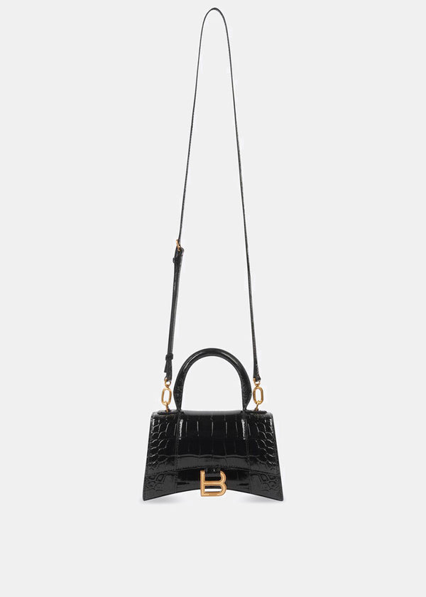 Balenciaga Black Hourglass XS Top Handle Bag