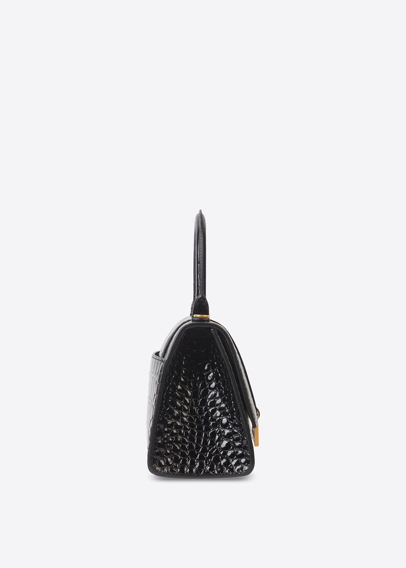 Balenciaga Black Hourglass S Top Handle Bag - NOBLEMARS
