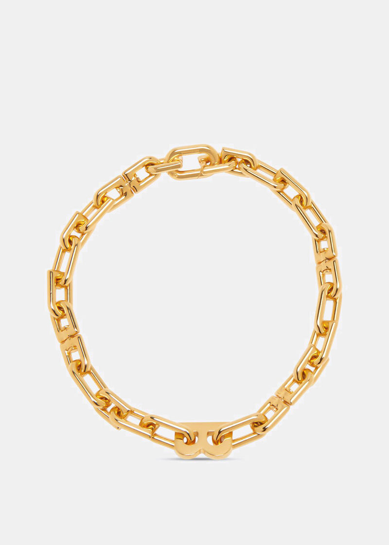 Balenciaga Gold B Chain Thin Necklace - NOBLEMARS