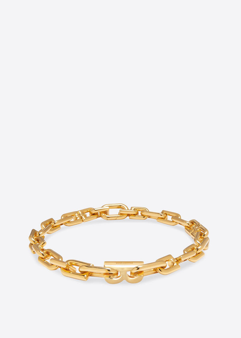 Balenciaga Gold B Chain Thin Necklace - NOBLEMARS