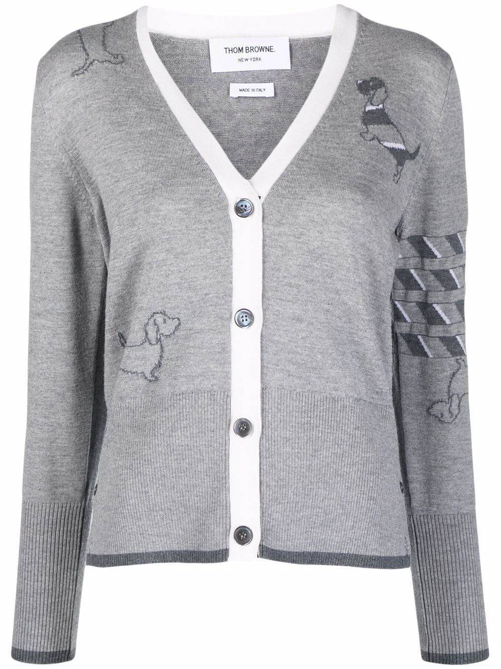 Stripe Accent Monogram Insert Cardigan - OBSOLETES DO NOT TOUCH 1ABCQY