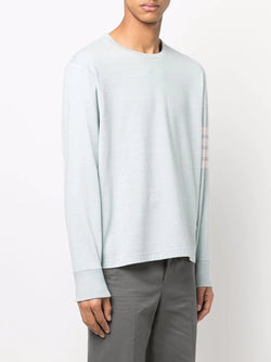 THOM BROWNE MEN LONG SLEEVE RUGBY TEE IN MED MWEIGHT JERSEY W/ ENG 4 BAR - NOBLEMARS
