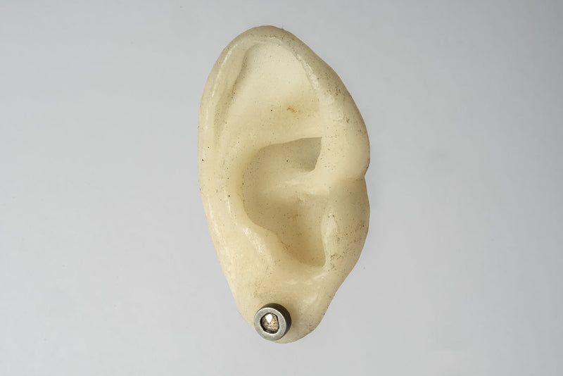 Parts Of Four Stud Earring (0.2 Ct, Tiny Faceted Diamond Slab, Da+Fcdia)