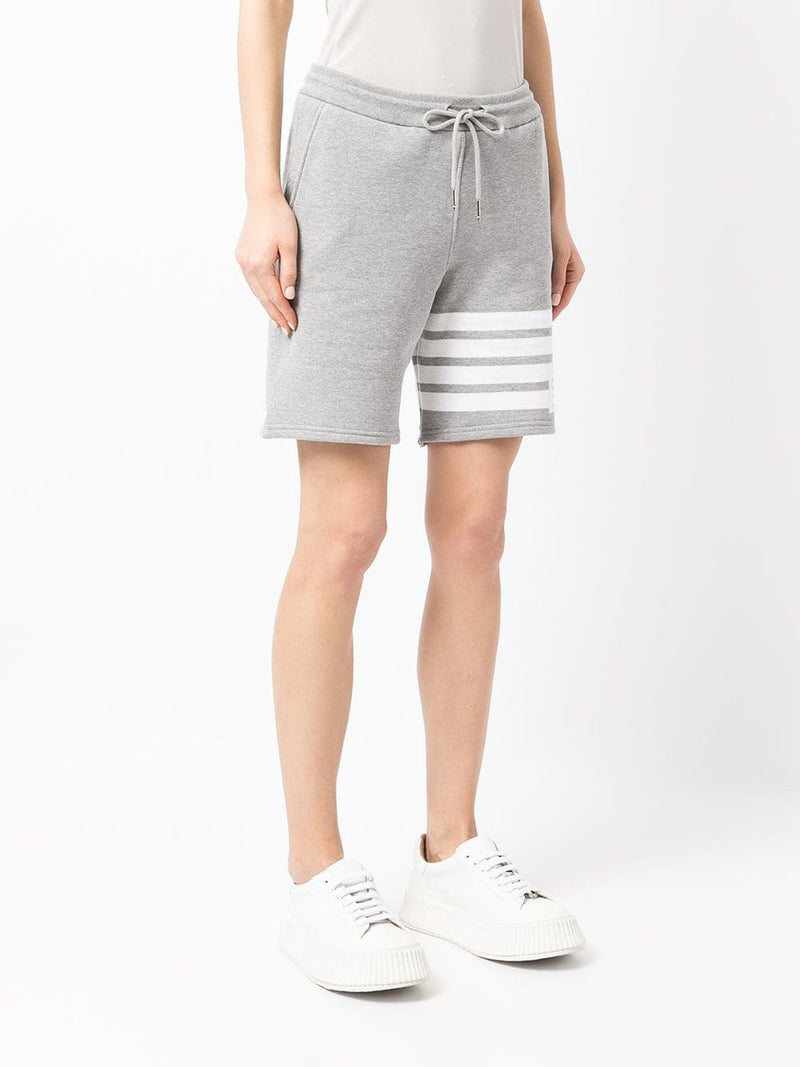 THOM BROWNE WOMEN MID THIGH SHORTS IN CLASSIC LOOP BACK W/ ENGINEERED 4 BAR - NOBLEMARS