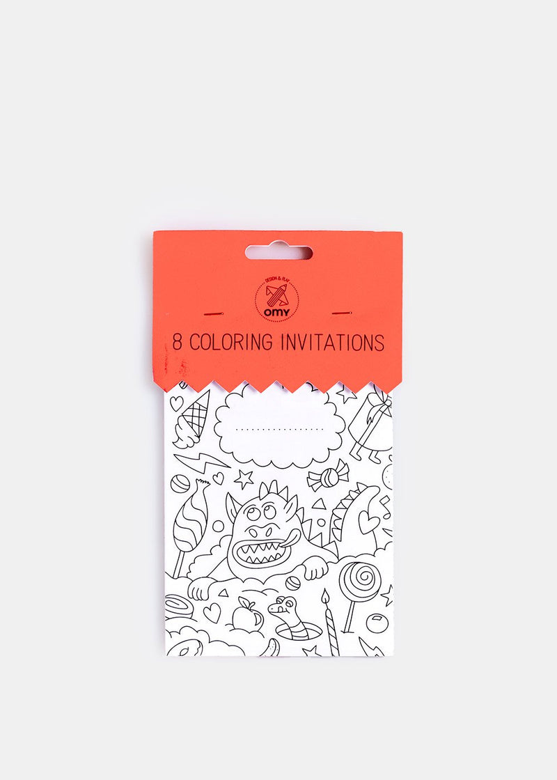 OMY Coloring Invitation Cards - Set of 8 - NOBLEMARS
