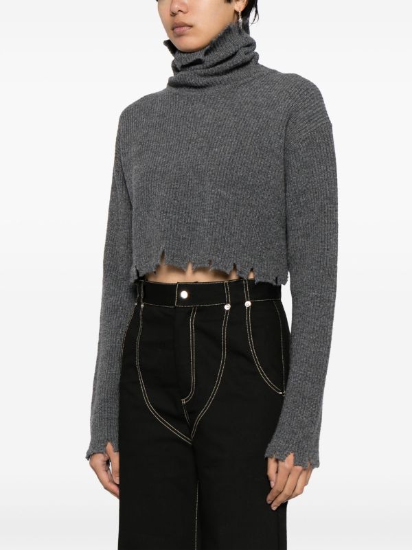 SYSTEM WOMEN DECONSTRUCTED TURTLE NECK KNIT - NOBLEMARS