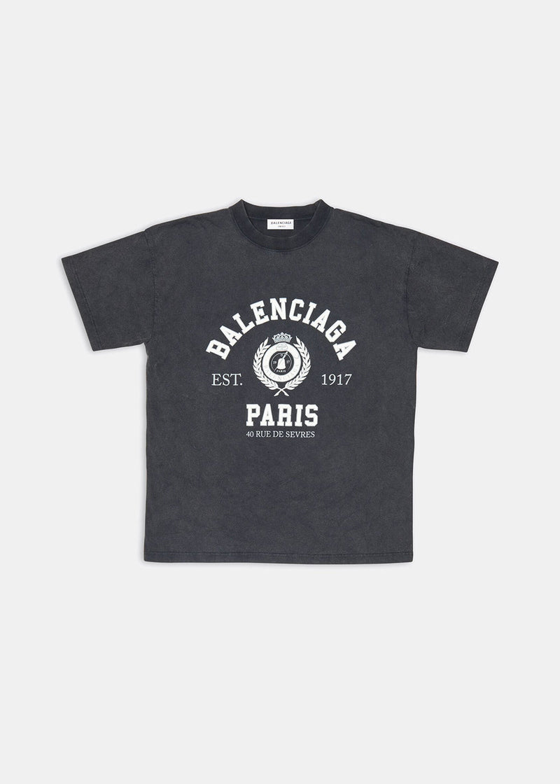 Balenciaga Black College 1917 T-Shirt - NOBLEMARS