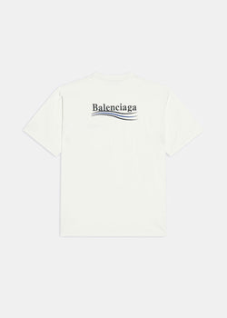 Balenciaga White Political Campaign Large-Fit T-Shirt - NOBLEMARS