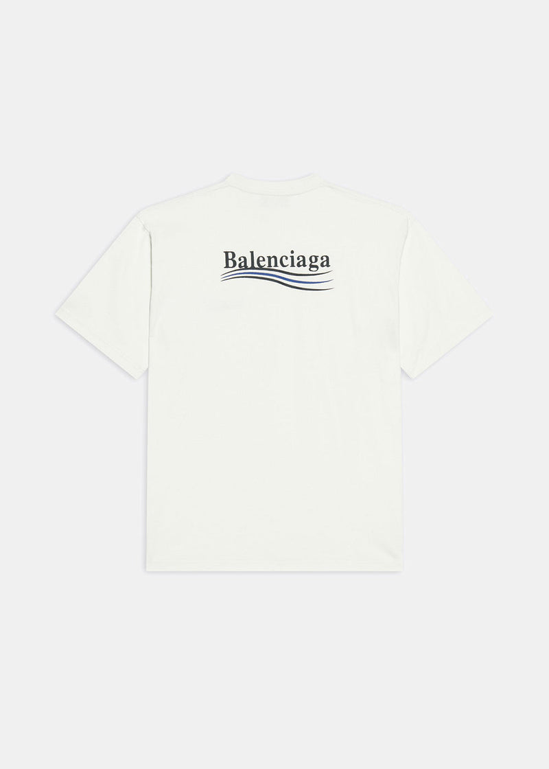 Balenciaga White Political Campaign Large-Fit T-Shirt - NOBLEMARS