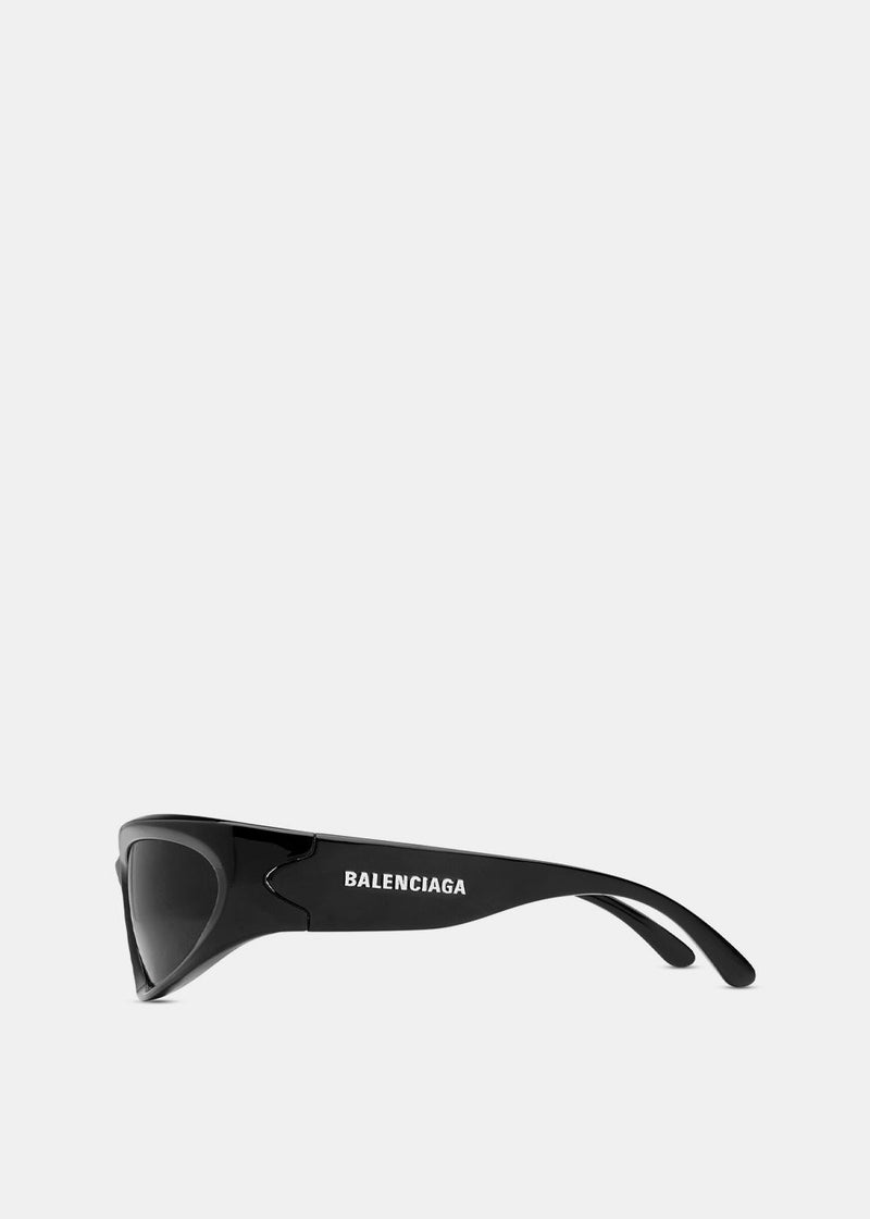 Balenciaga Black Swift Oval Sunglasses - NOBLEMARS